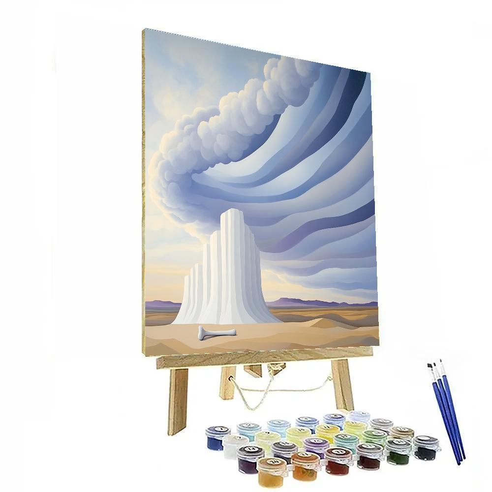 Georgia OKeeffe Inspired Cosmic Cloud Above Bone White Mesa paint by numbers