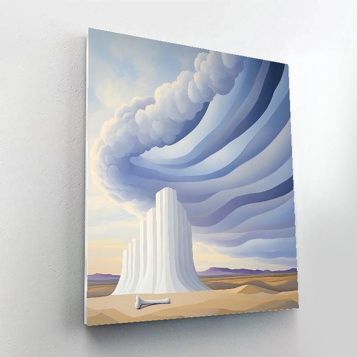 Georgia OKeeffe Inspired Cosmic Cloud Above Bone White Mesa paint by numbers