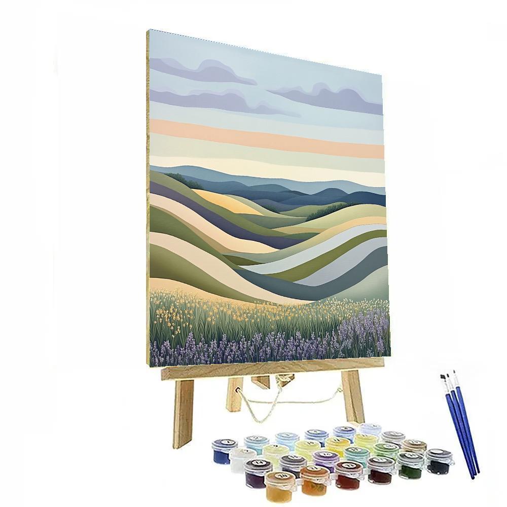 J E H MacDonald Inspired Spring Meadow With Rhythmic Cloud Bands Numbered painting kits