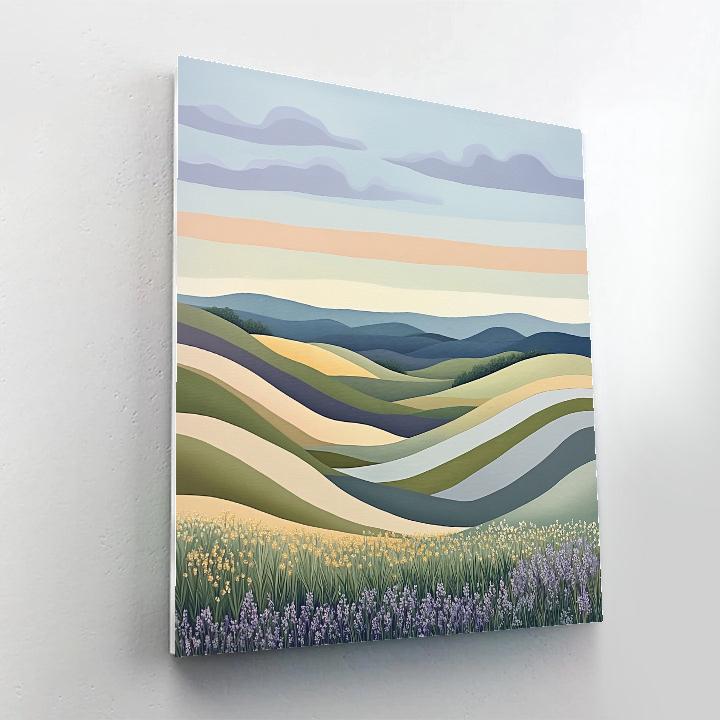 J E H MacDonald Inspired Spring Meadow With Rhythmic Cloud Bands Numbered painting kits