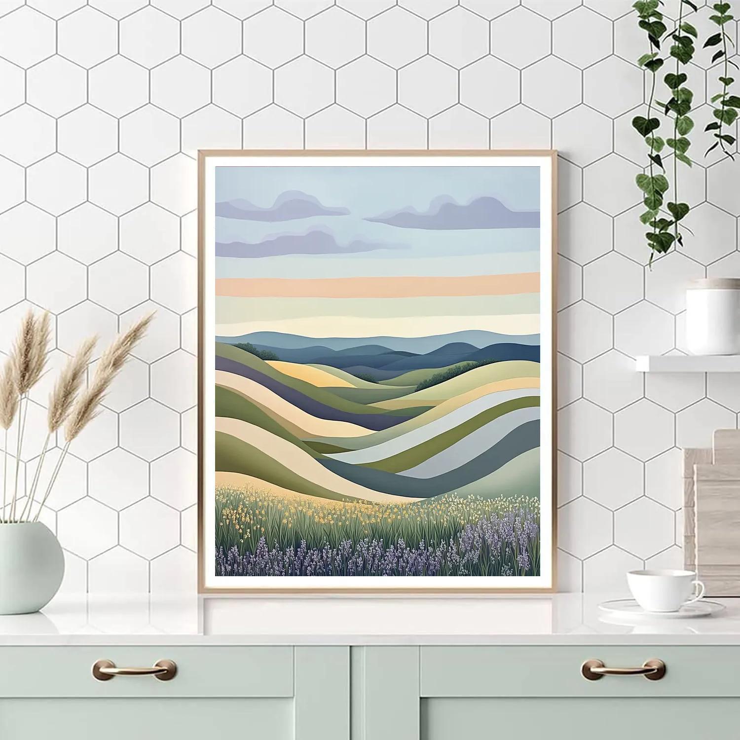 J E H MacDonald Inspired Spring Meadow With Rhythmic Cloud Bands Numbered painting kits