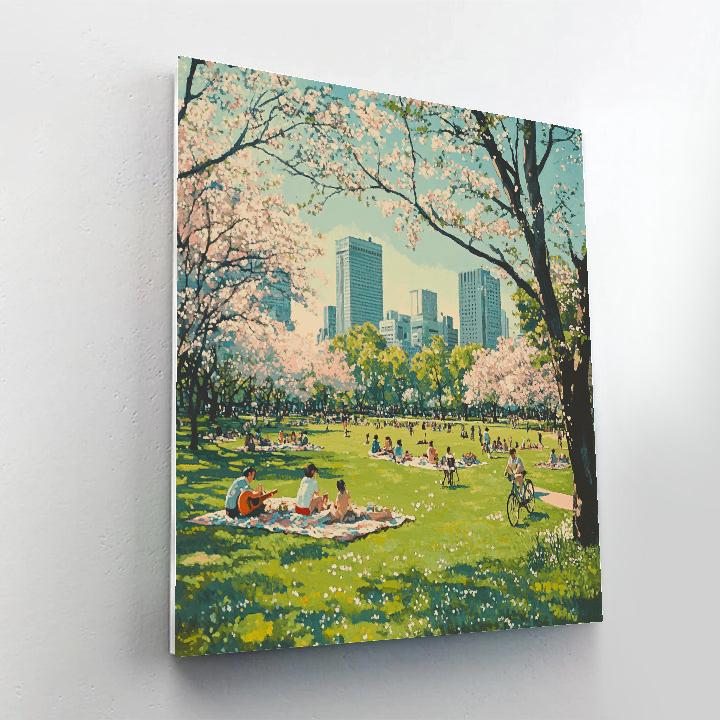 Urban Oasis Of Yoyogi Park Tokyo Japan Number painting