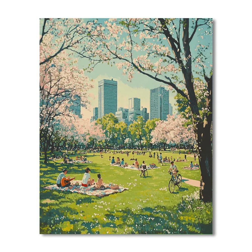 Urban Oasis Of Yoyogi Park Tokyo Japan Number painting