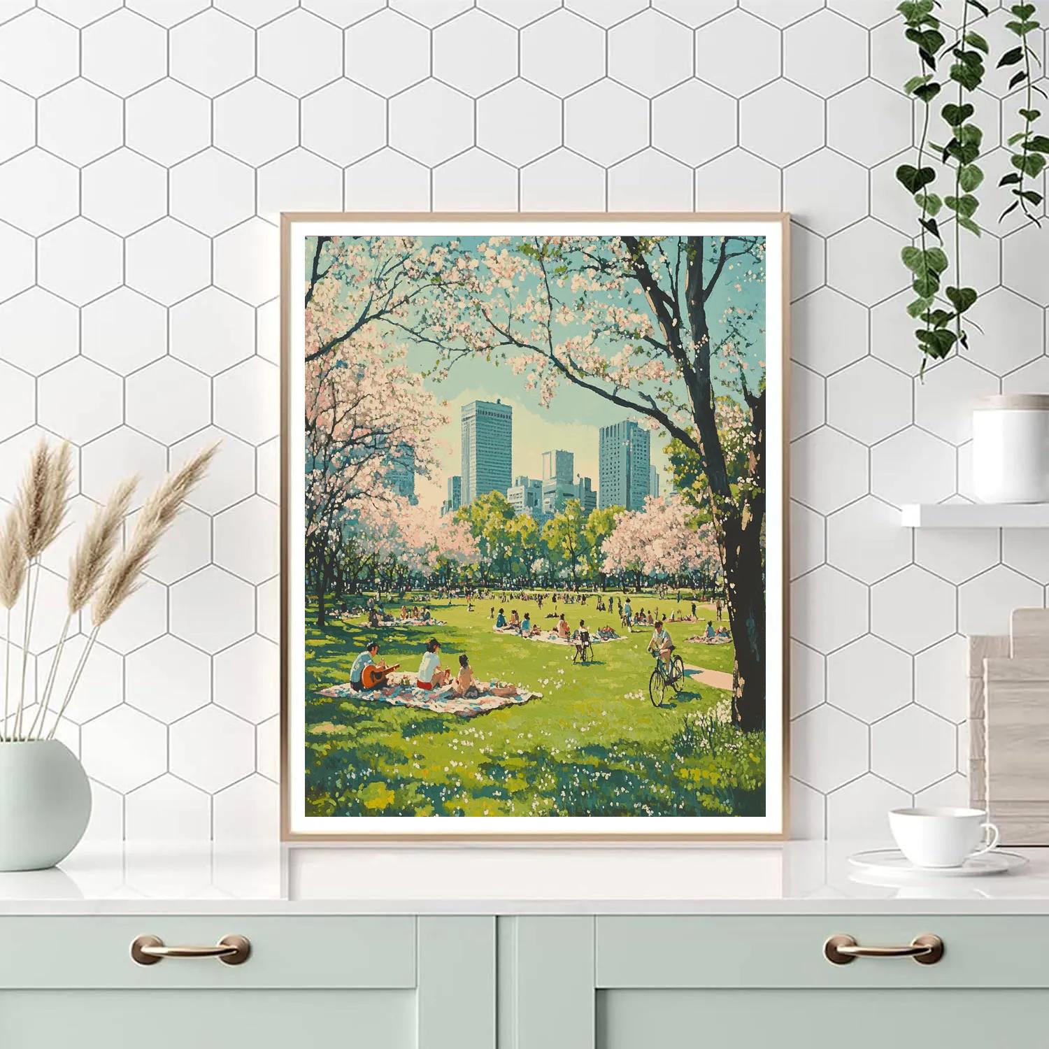 Urban Oasis Of Yoyogi Park Tokyo Japan Number painting