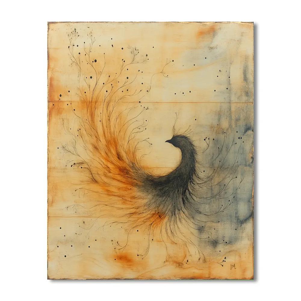 Leonardo Da Vinci Inspired Phoenix Ash Patterns painting number kit