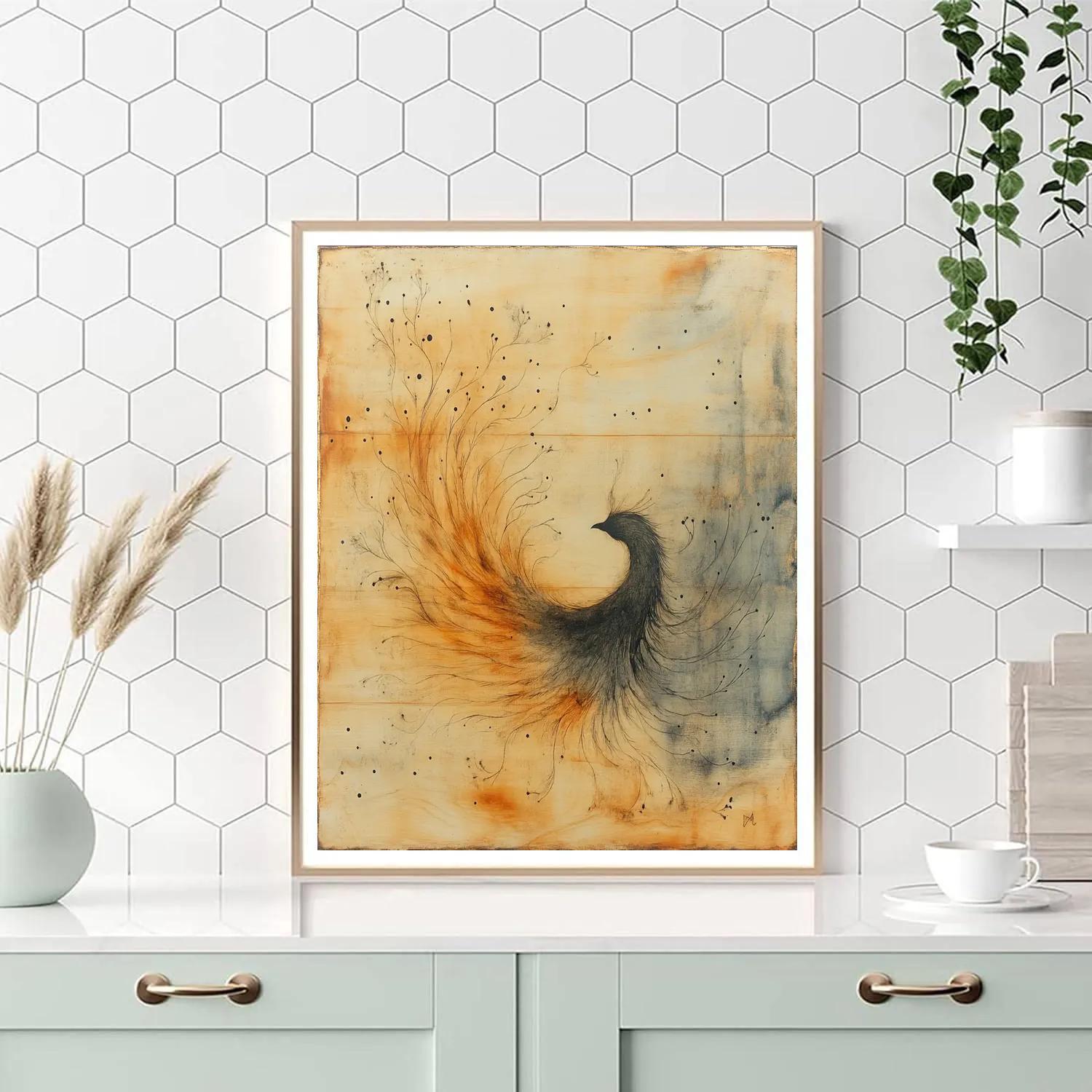 Leonardo Da Vinci Inspired Phoenix Ash Patterns painting number kit
