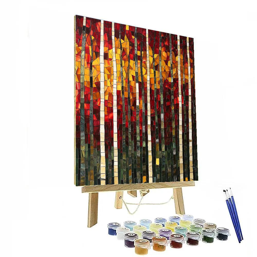 Jean Paul Riopelle Inspired Fractured Autumn Canopy paint by color