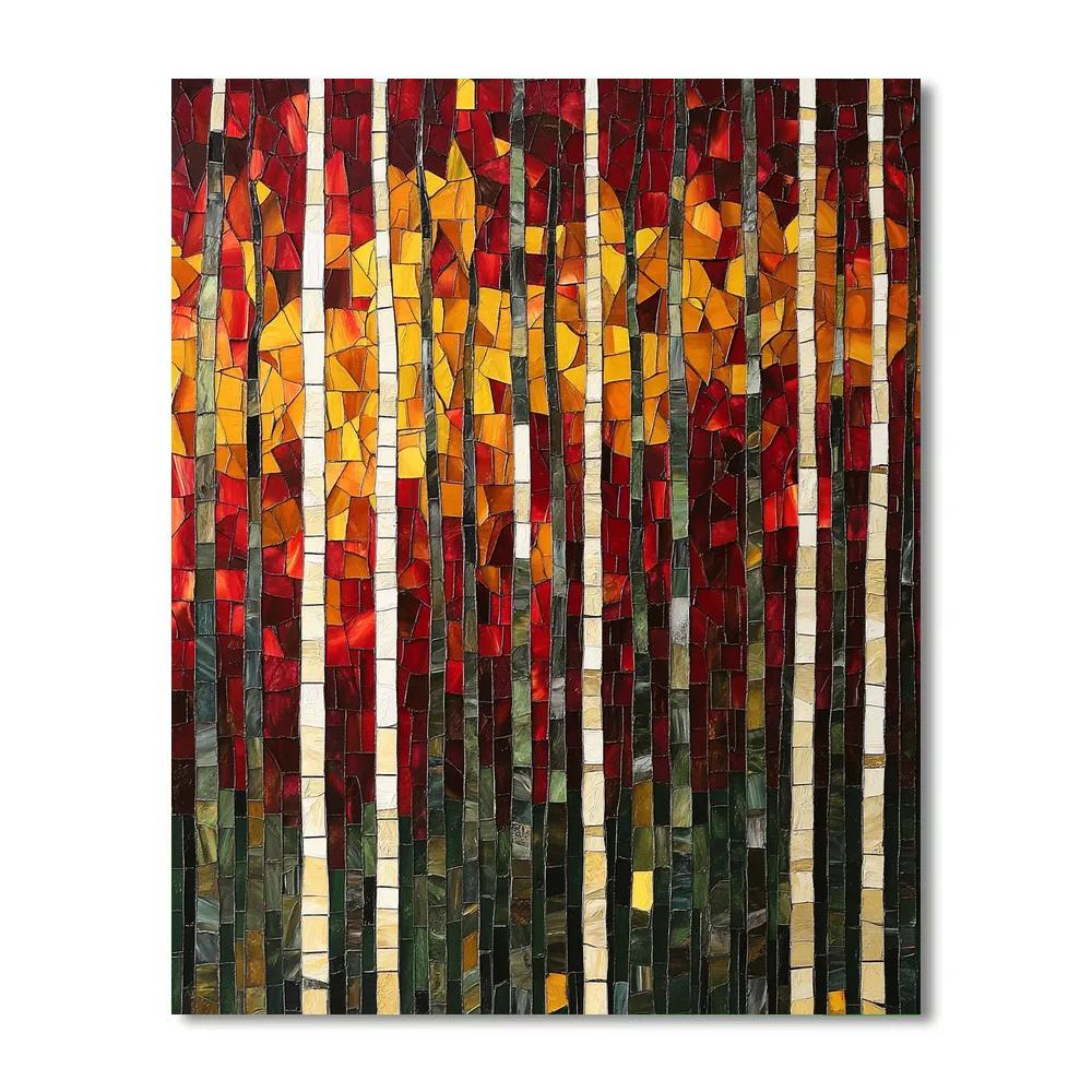 Jean Paul Riopelle Inspired Fractured Autumn Canopy paint by color