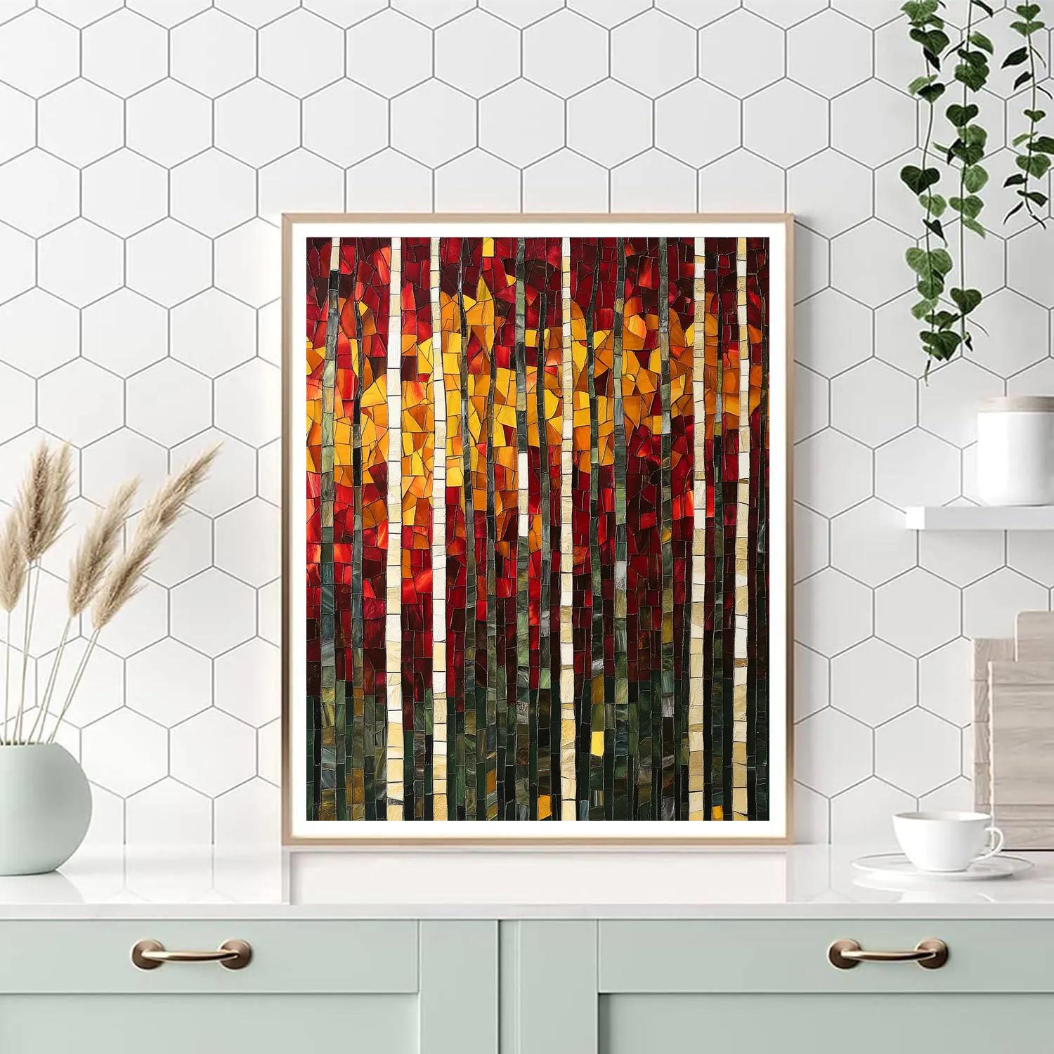 Jean Paul Riopelle Inspired Fractured Autumn Canopy paint by color