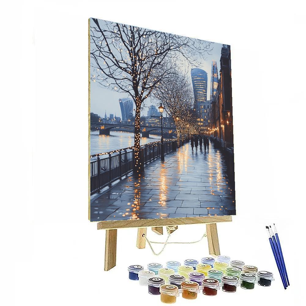 Evening Skyline From Southbank London United Kingdom paint by number
