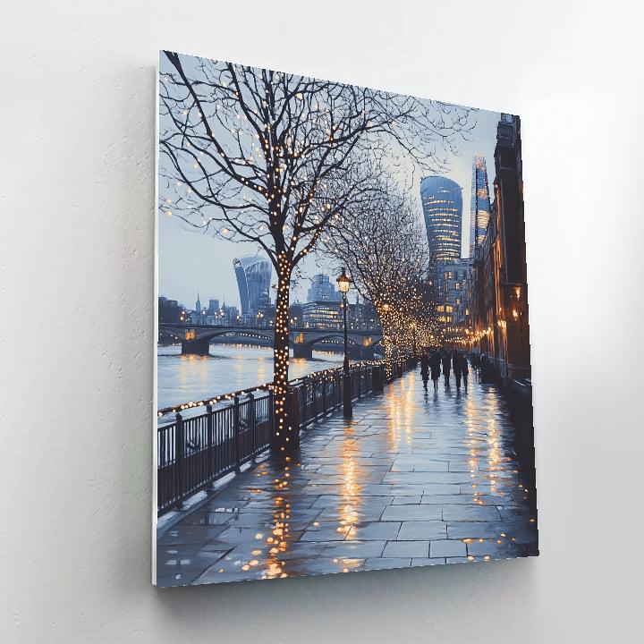 Evening Skyline From Southbank London United Kingdom paint by number