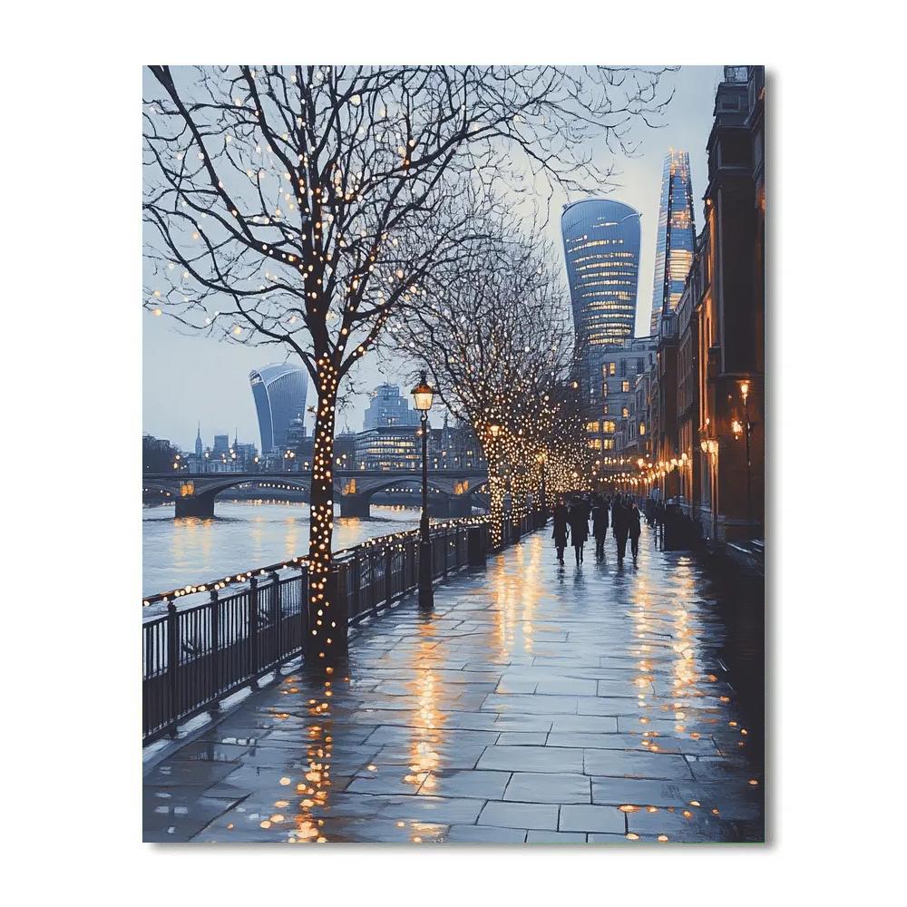 Evening Skyline From Southbank London United Kingdom paint by number