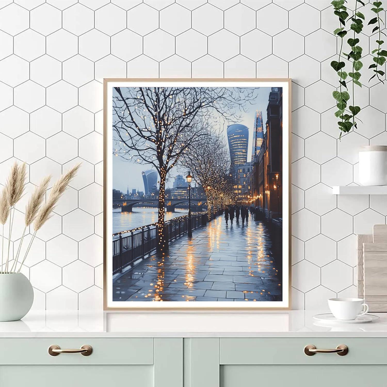 Evening Skyline From Southbank London United Kingdom paint by number