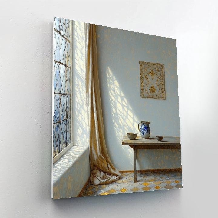Johannes Vermeer Inspired Delft Window With Lapis Light Numbered painting kits