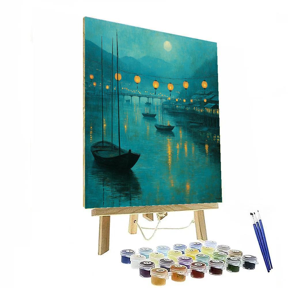 Whistler Inspired Nocturne River Lights Number painting