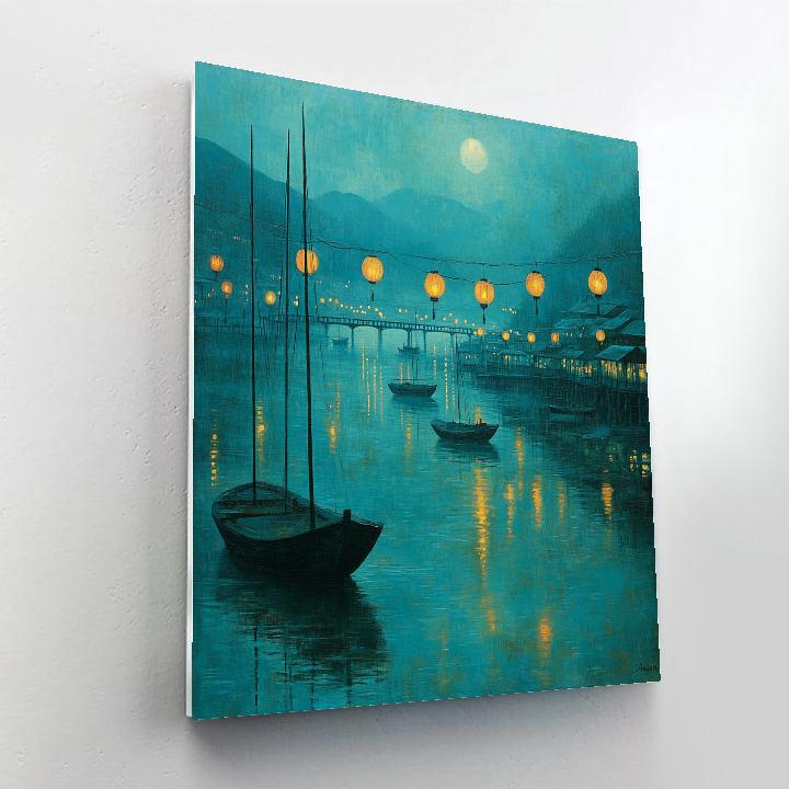 Whistler Inspired Nocturne River Lights Number painting