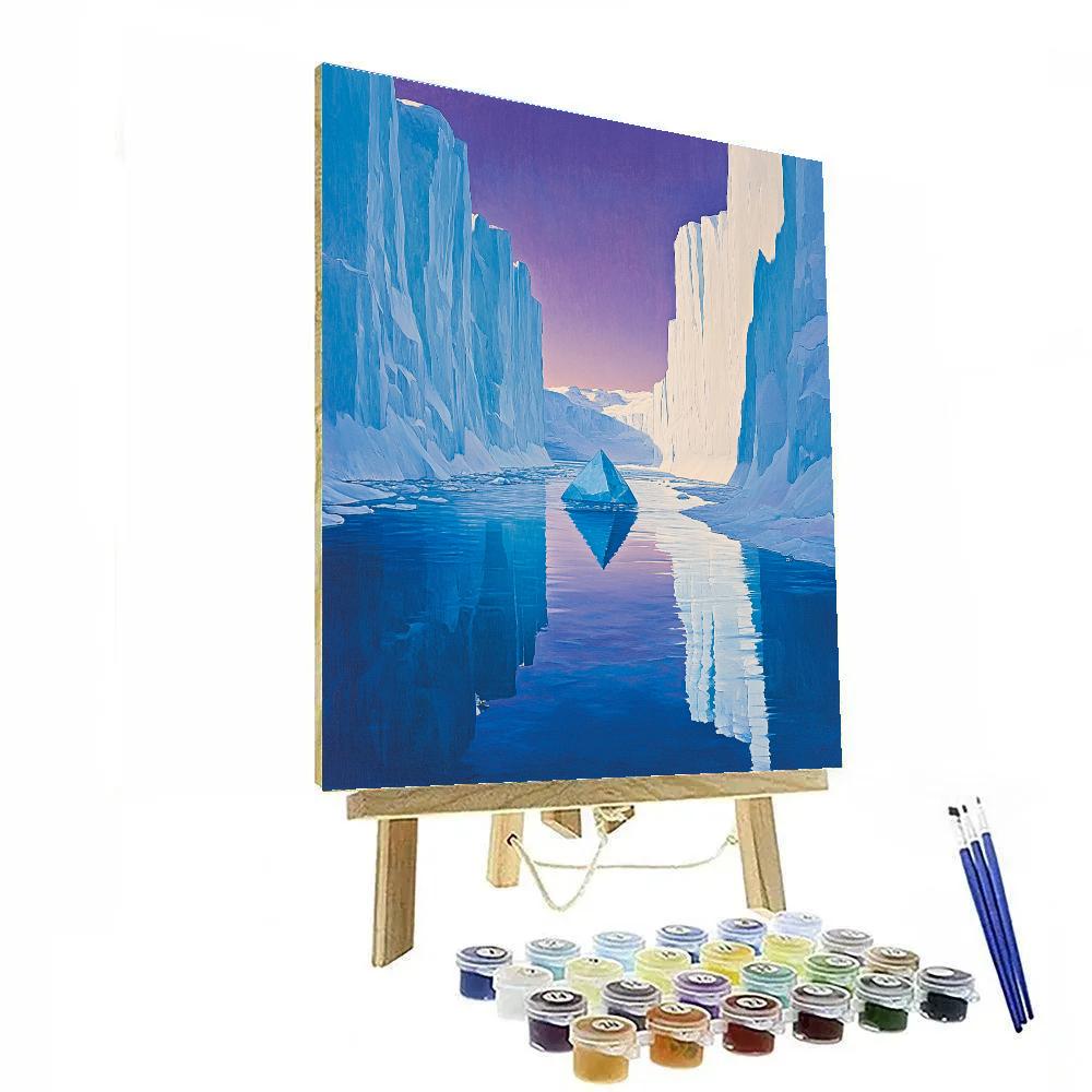 Lawren Harris Inspired Luminous Glacier Bay At Dusk paint by numbers