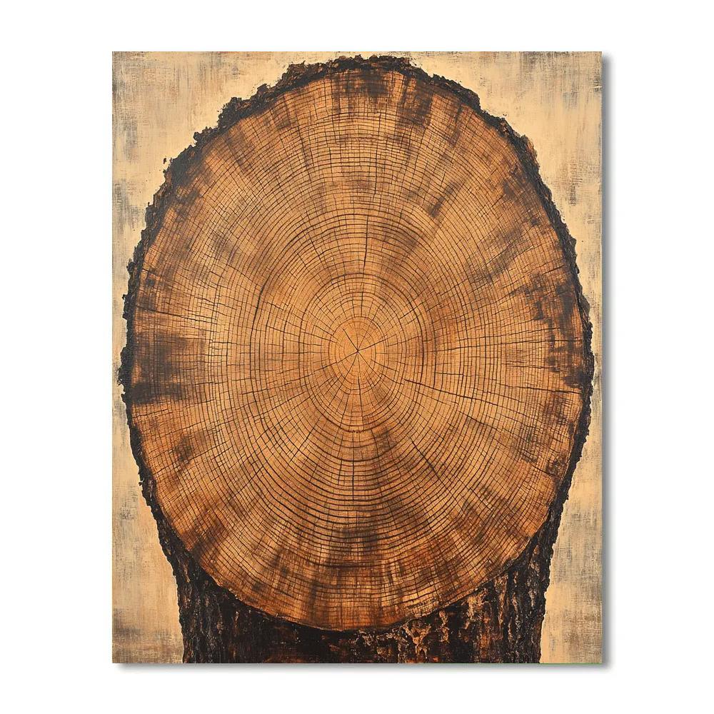 Leonardo Da Vinci Inspired Seasonal Tree Ring Chronicle Paint by numbers art