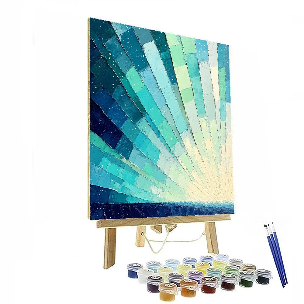 Jean Paul Riopelle Inspired Shattered Northern Aurora Sky Numbered painting kits