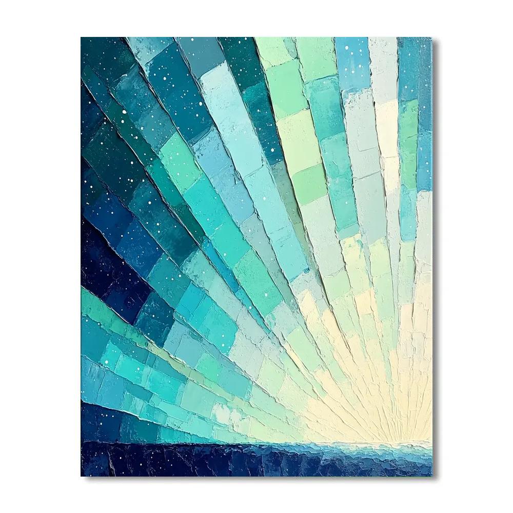 Jean Paul Riopelle Inspired Shattered Northern Aurora Sky Numbered painting kits
