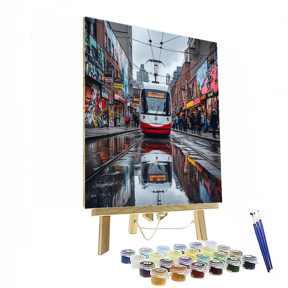 Streetcar On Queen Street West Toronto Canada paint by color