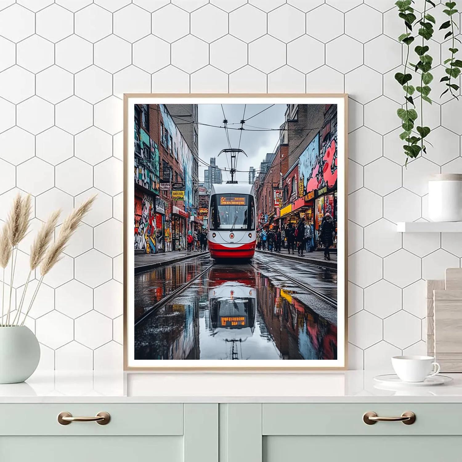 Streetcar On Queen Street West Toronto Canada paint by color