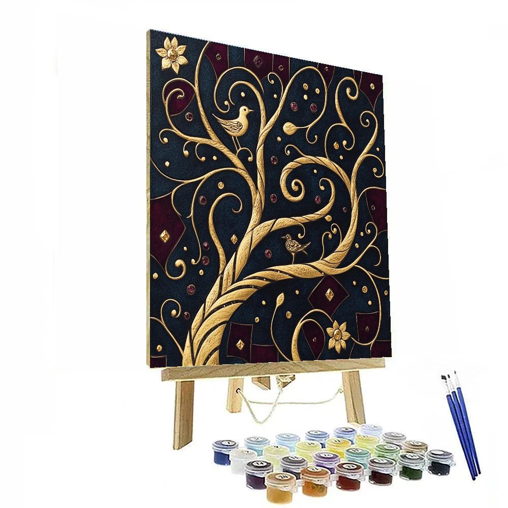 Klimt Inspired Golden Tree Of Life DIY paint by numbers