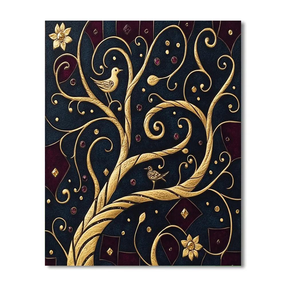 Klimt Inspired Golden Tree Of Life DIY paint by numbers