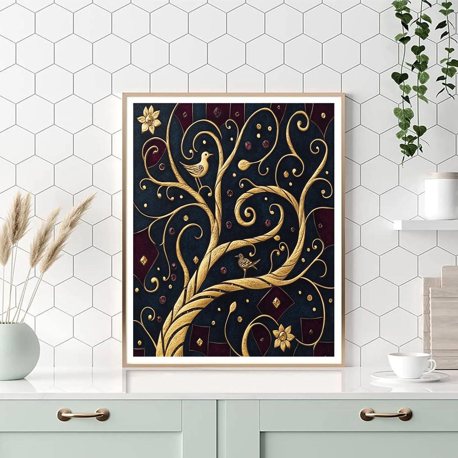 Klimt Inspired Golden Tree Of Life DIY paint by numbers