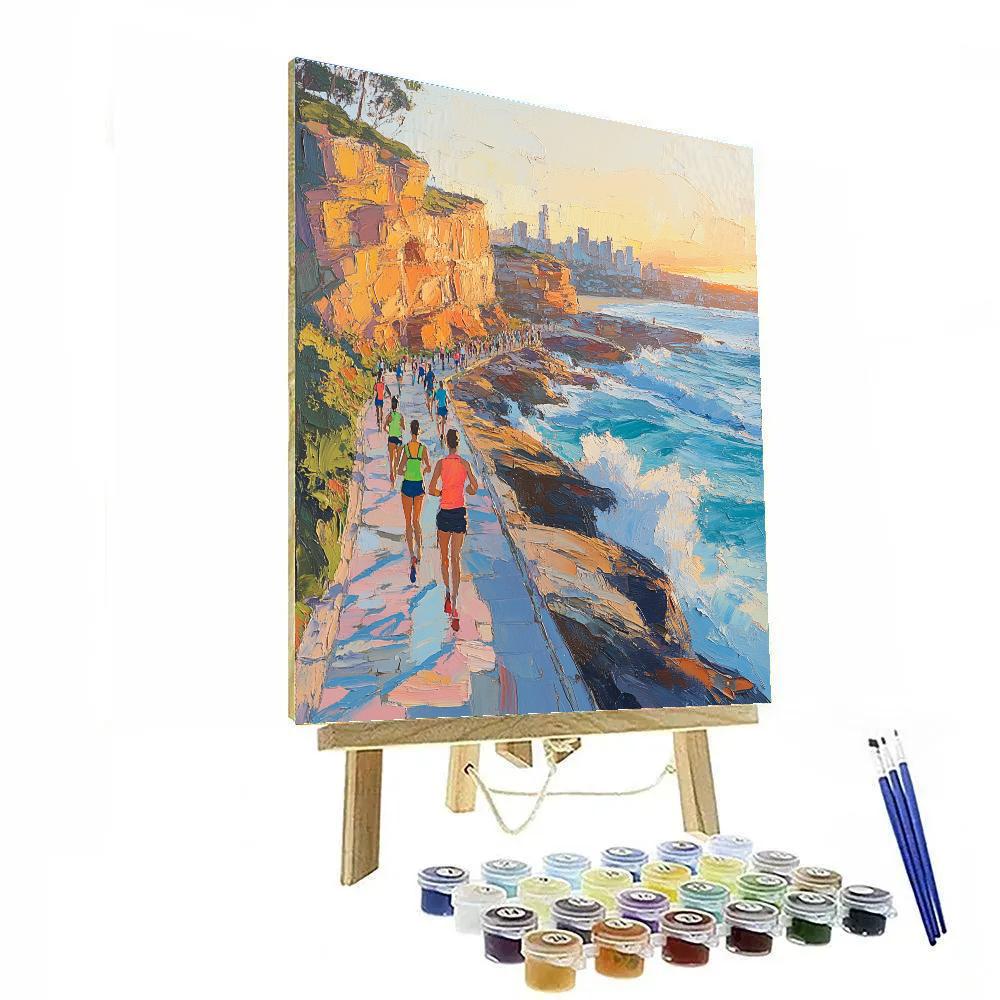 Sunrise At Bondi Coastal Walk Sydney Australia Painting by numbers kit