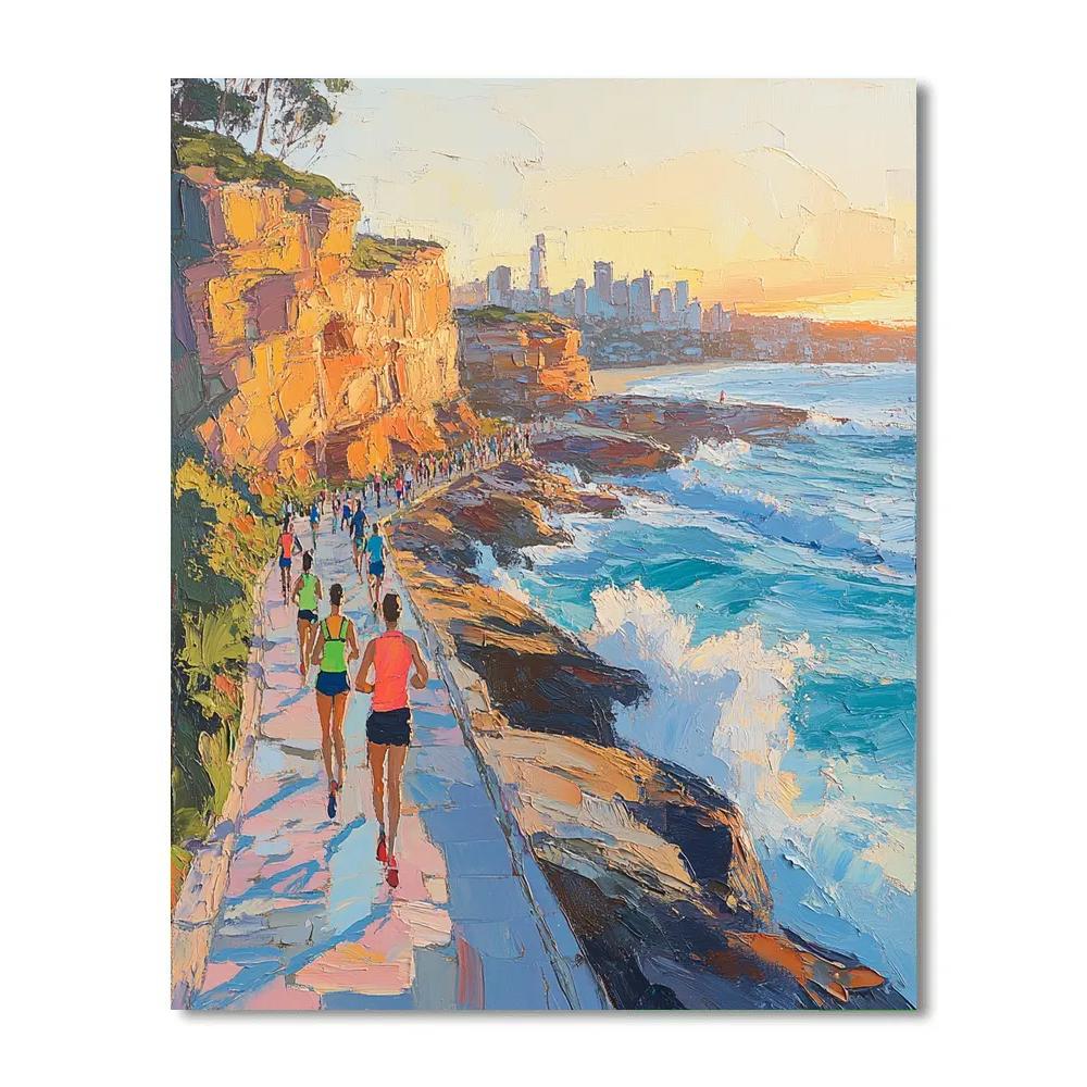 Sunrise At Bondi Coastal Walk Sydney Australia Painting by numbers kit