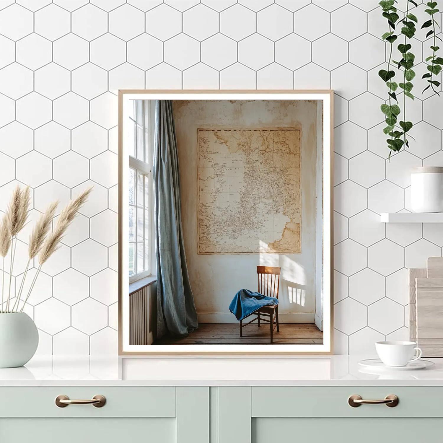 Johannes Vermeer Inspired Still Life Of Map Wall And Sunlit Chair Painting by numbers kit
