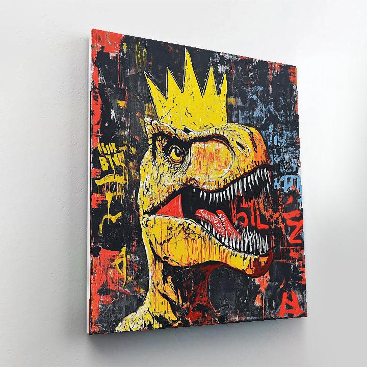 Basquiat Inspired Crowned Dinosaur paint by number