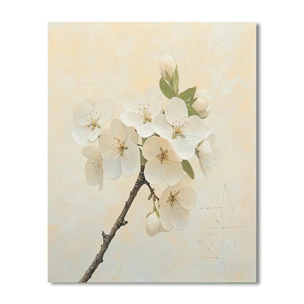 Leonardo Da Vinci Inspired Spring Blossom Geometry Paint by numbers kits