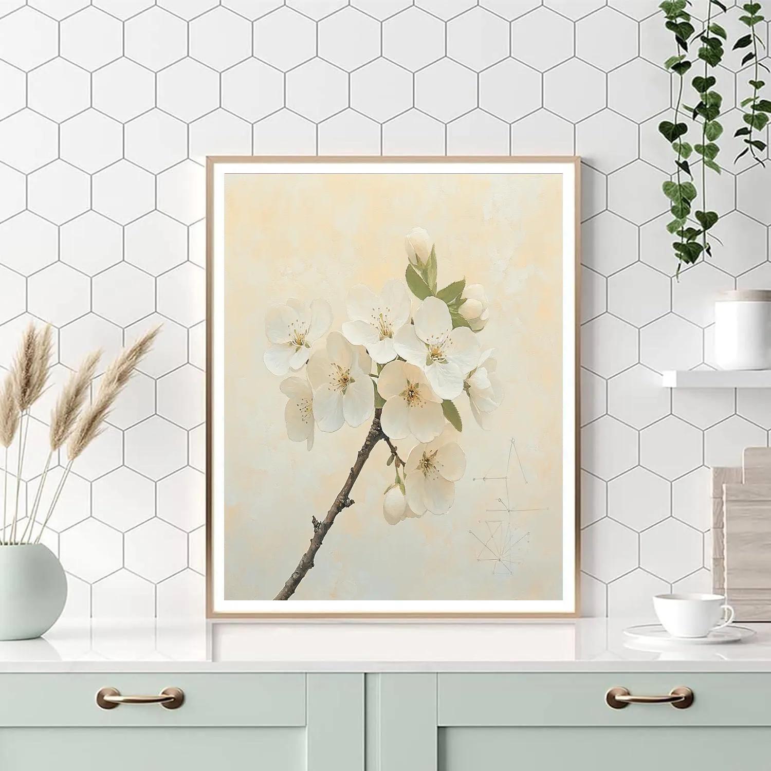Leonardo Da Vinci Inspired Spring Blossom Geometry Paint by numbers kits