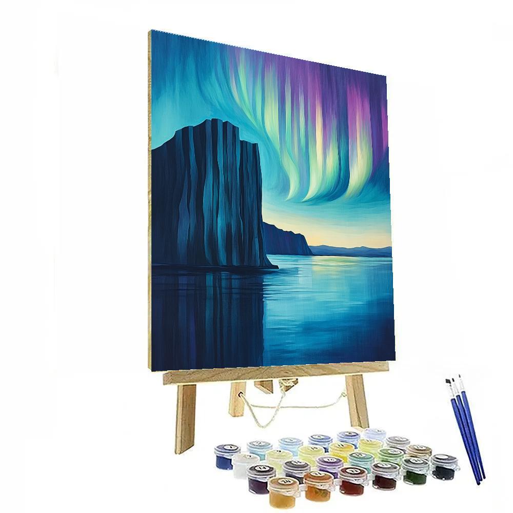 Lawren Harris Inspired Aurora Above Basalt Headland DIY paint by numbers