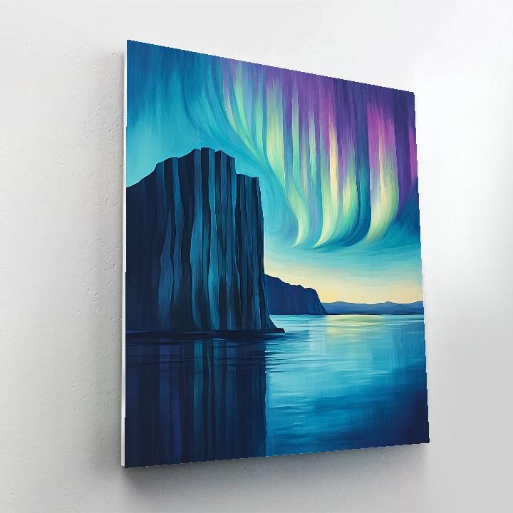 Lawren Harris Inspired Aurora Above Basalt Headland DIY paint by numbers