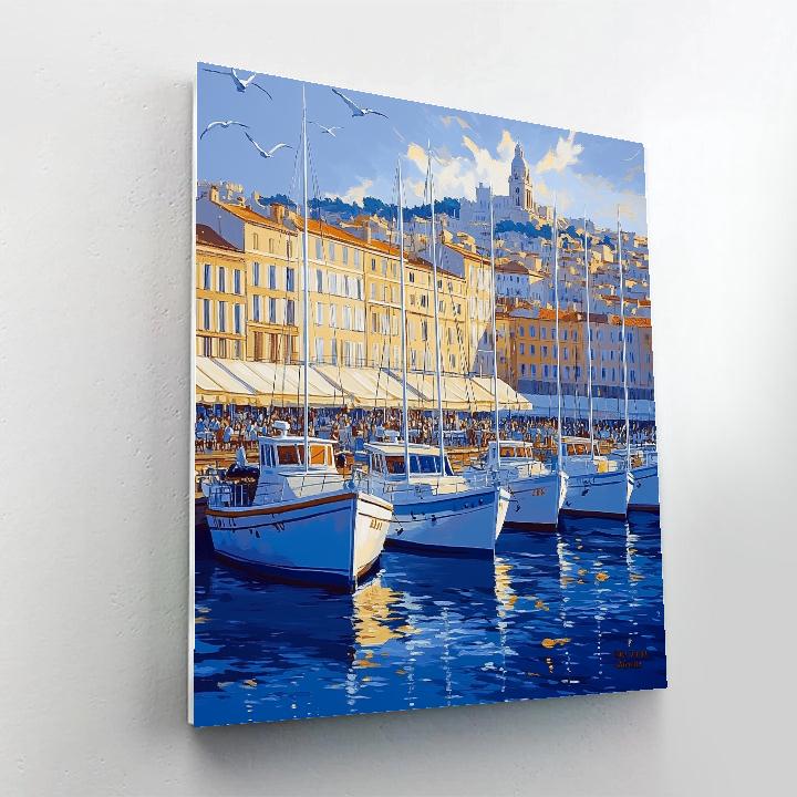 Old Port Promenade Marseille France paint by number