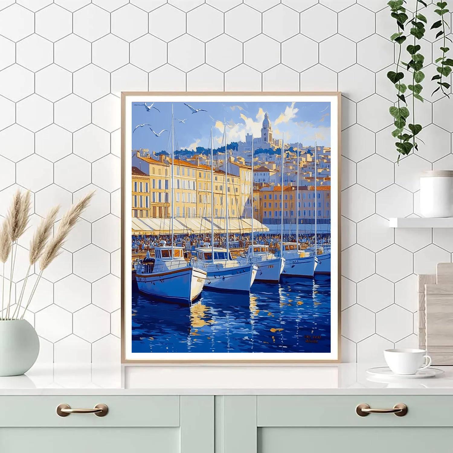Old Port Promenade Marseille France paint by number