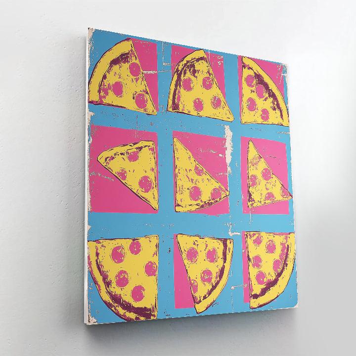 Warhol Inspired Neon Pizza Slices Number painting