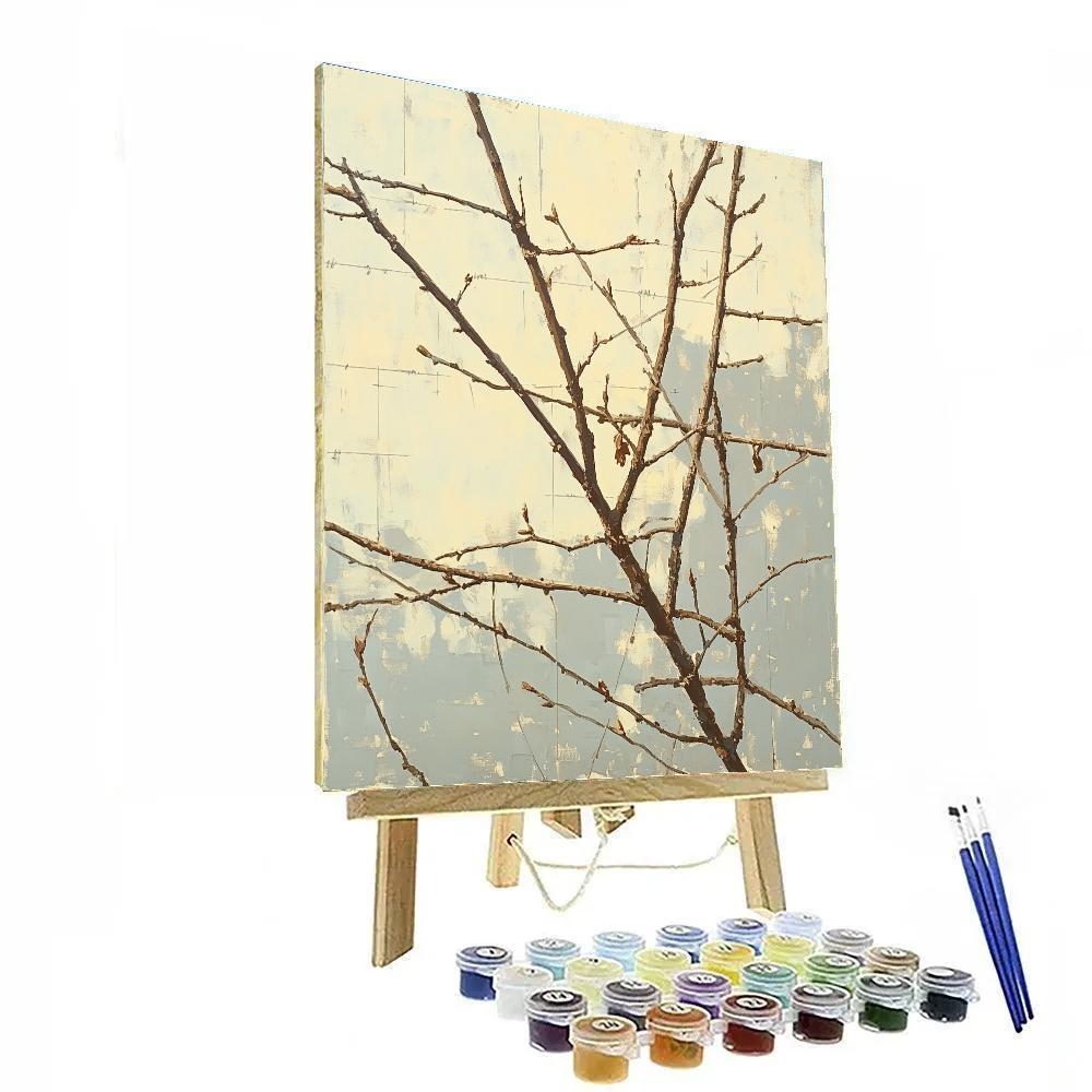Leonardo Da Vinci Inspired Winter Branch Lattice paint by number