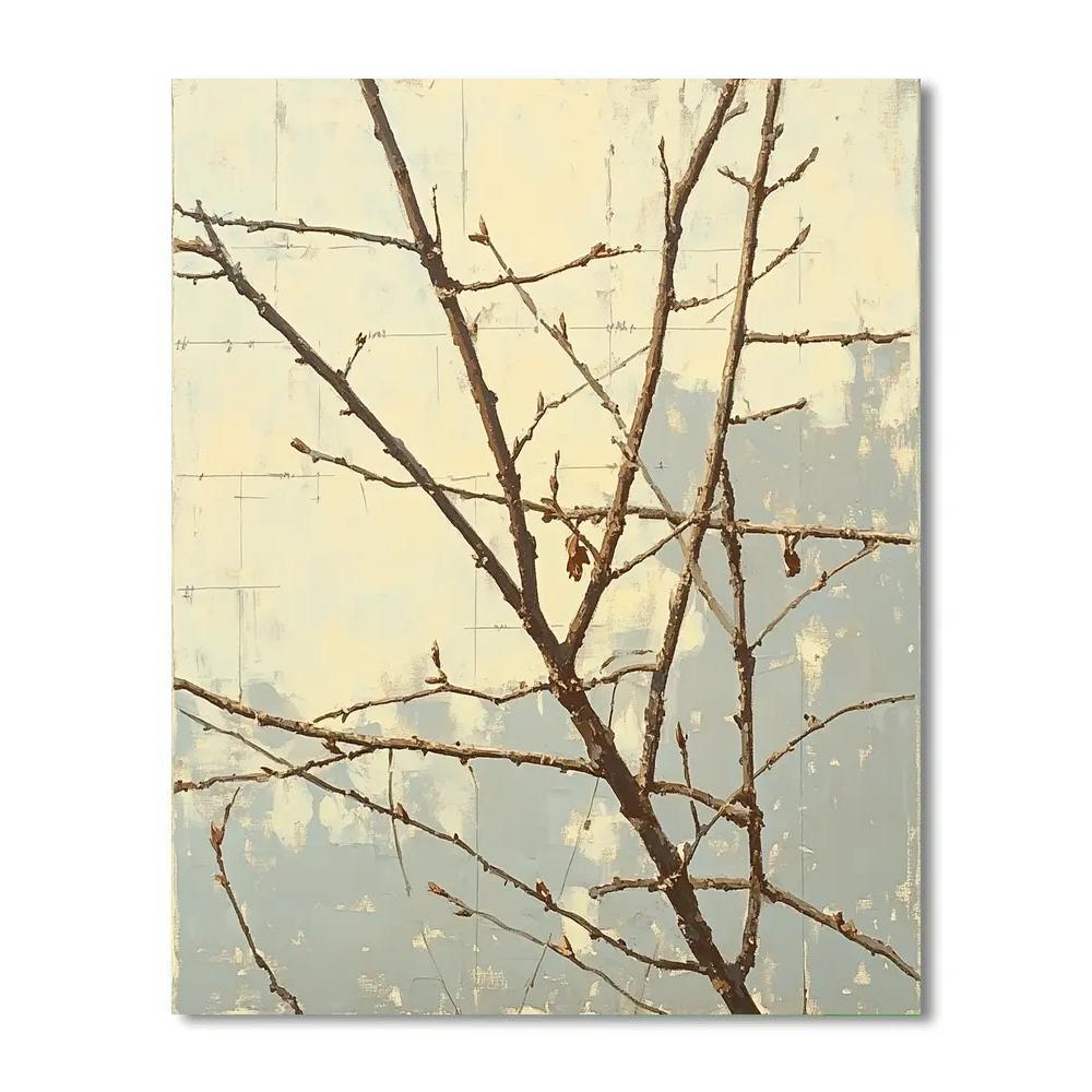 Leonardo Da Vinci Inspired Winter Branch Lattice paint by number