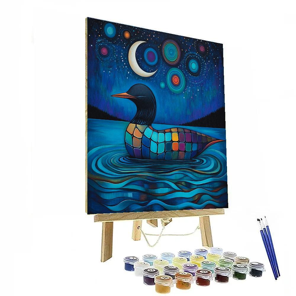 Norval Morrisseau Inspired Loon Of The Echoing Lake Paint by numbers kits