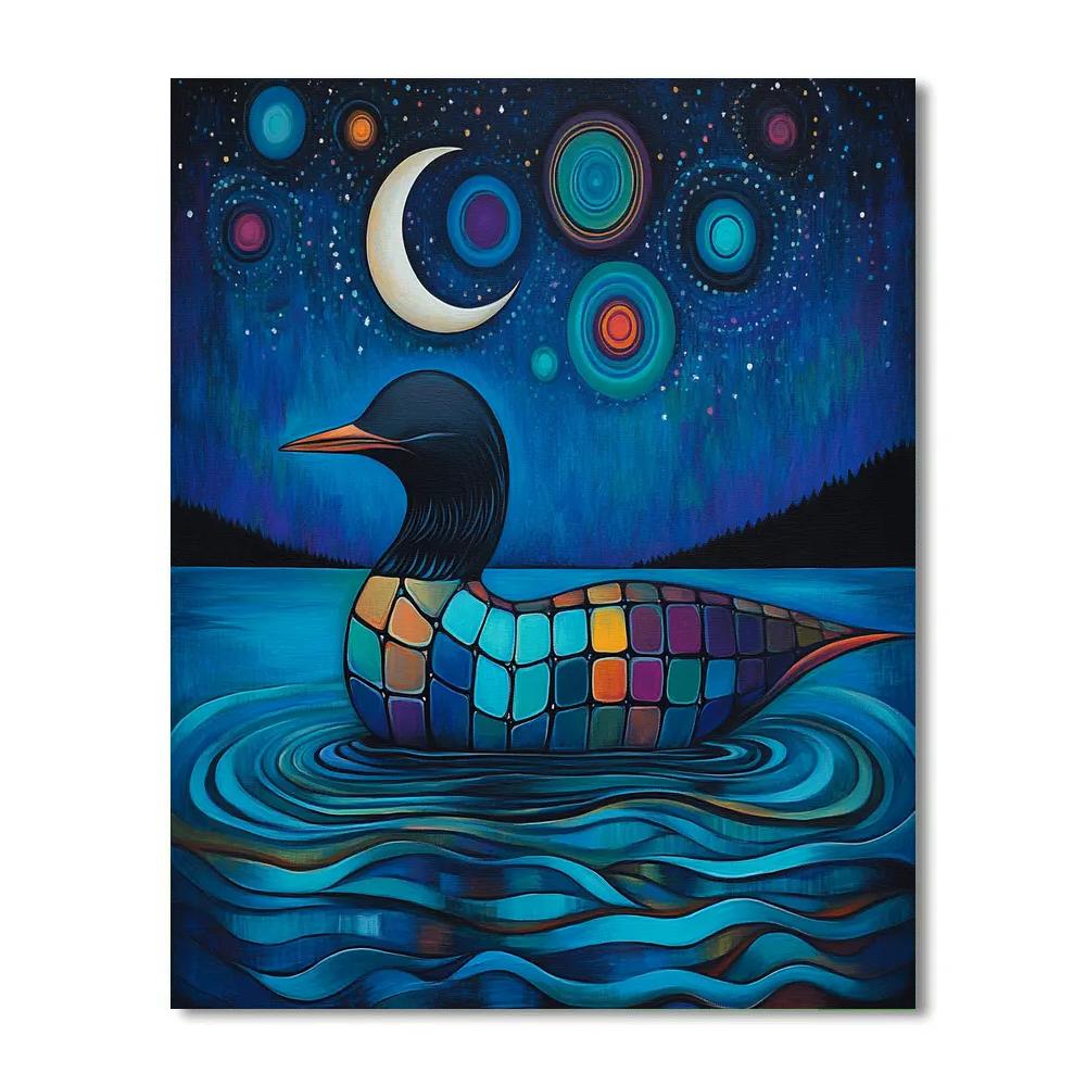 Norval Morrisseau Inspired Loon Of The Echoing Lake Paint by numbers kits
