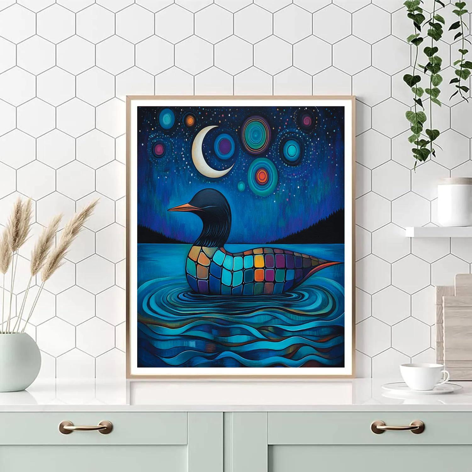 Norval Morrisseau Inspired Loon Of The Echoing Lake Paint by numbers kits