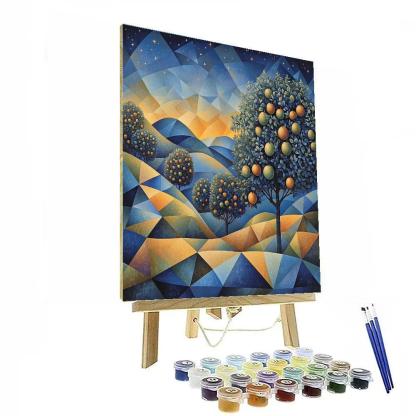 Pablo Picasso Inspired Cubist Constellation Orchard paint by numbers