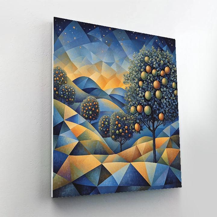 Pablo Picasso Inspired Cubist Constellation Orchard paint by numbers