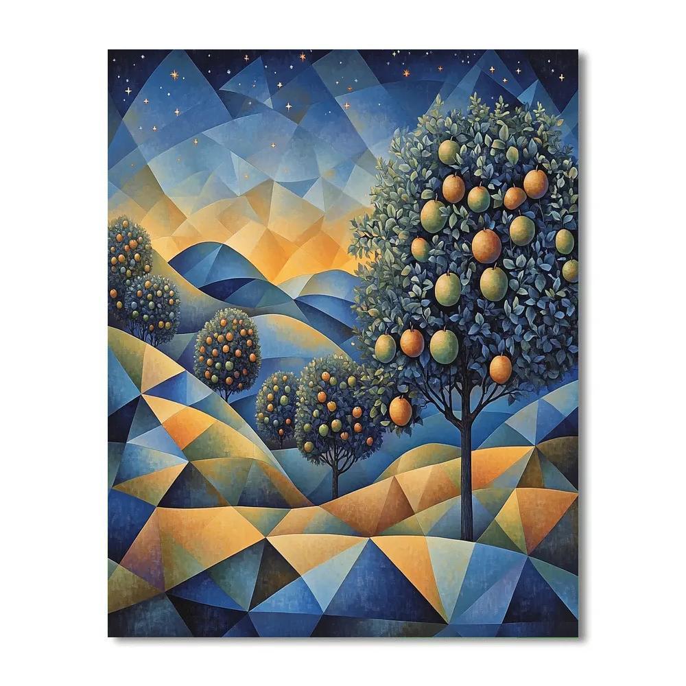 Pablo Picasso Inspired Cubist Constellation Orchard paint by numbers