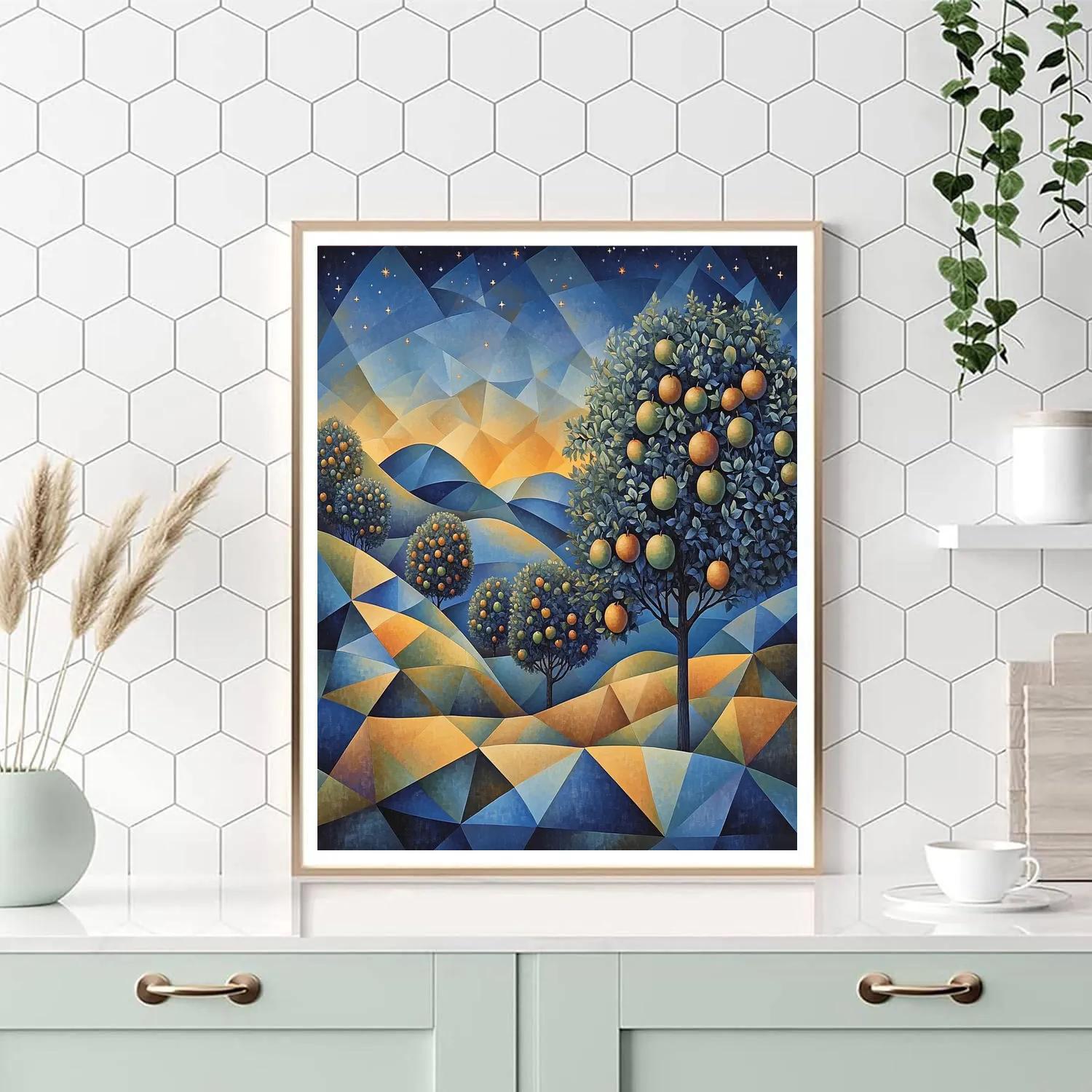 Pablo Picasso Inspired Cubist Constellation Orchard paint by numbers