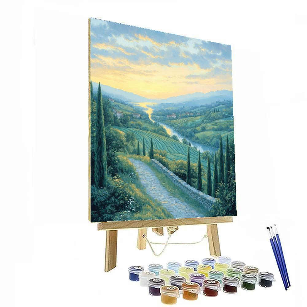Raphael Inspired Luminous Valley With Terraced Hills Paint by numbers art